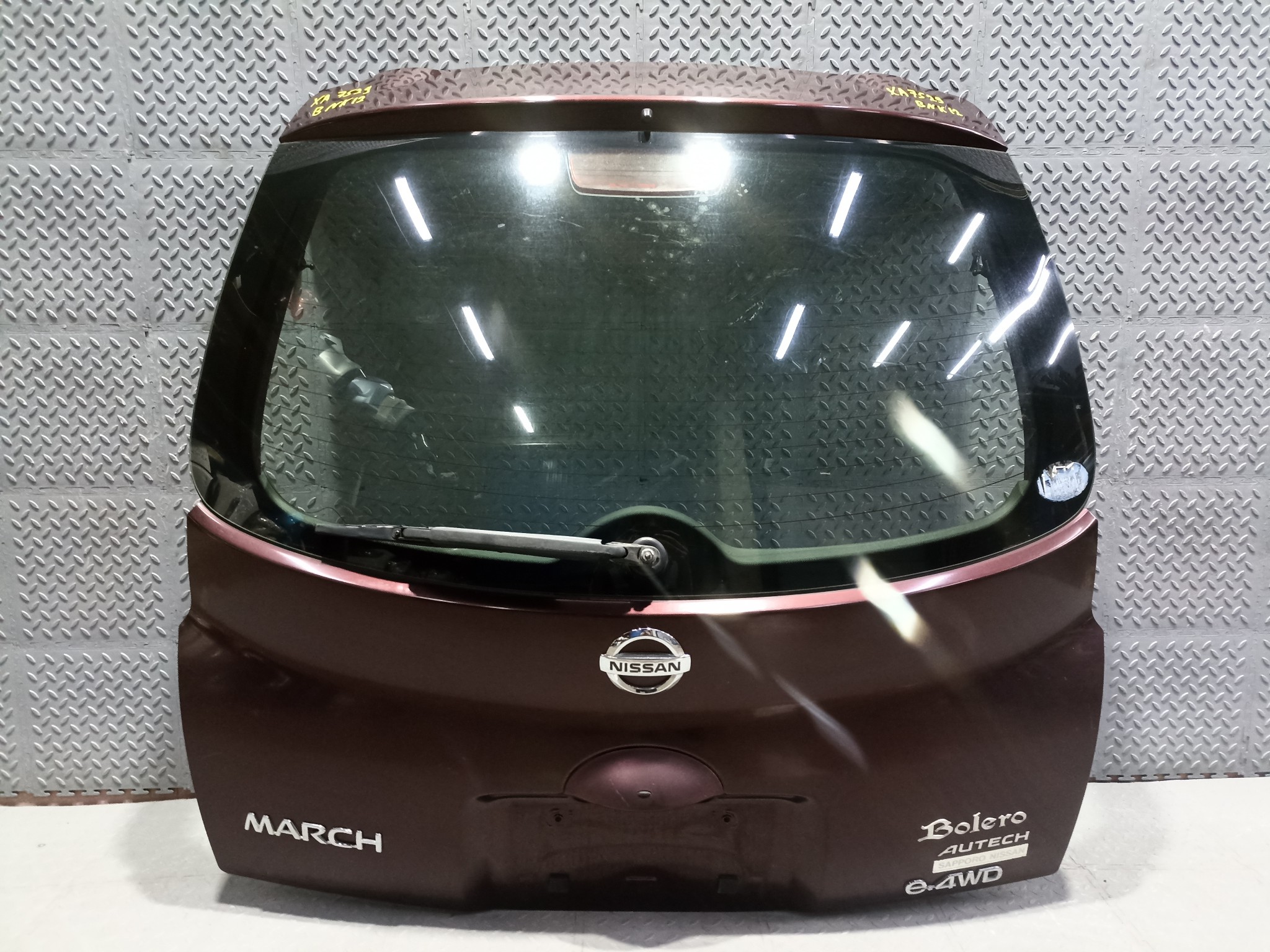 ДВЕРЬ ЗАДНЯЯ NISSAN MARCH MICRA K0100AX0BM  бордовый, NAB XA7529